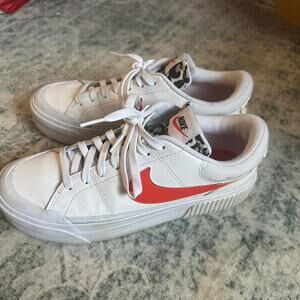 Nike white and red trainers